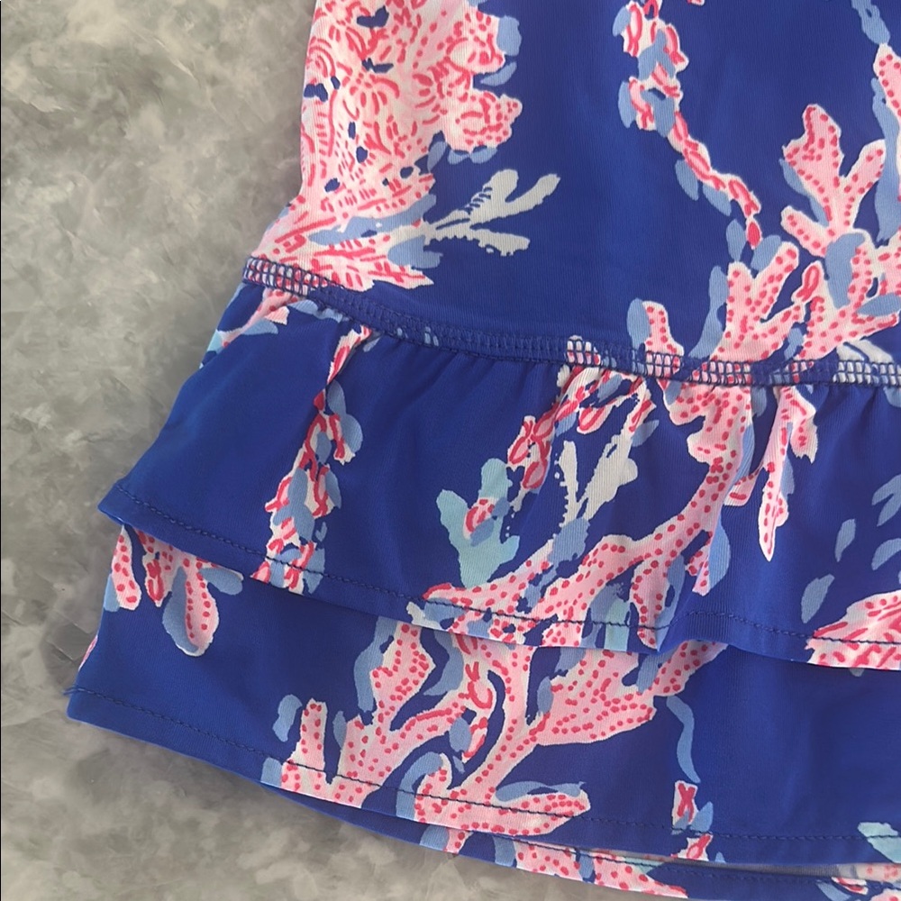 Lilly Pulitzer Luxletic UPF50 Fern Skort  Borealis Blue & Pink Coral Print XXS - Picture 3 of 9